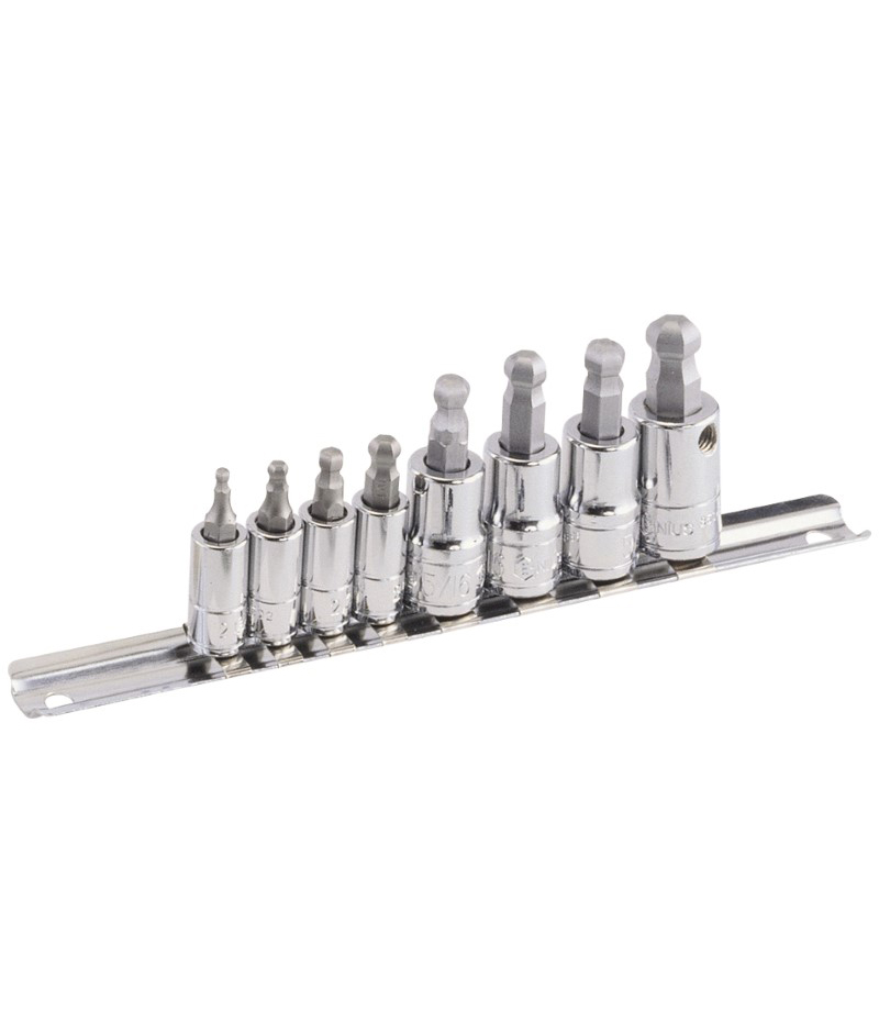 8 Piece 1/4″ & 3/8″ Dr. Metric Wobble Hex Bit Socket Set