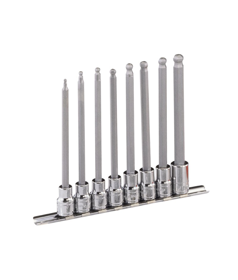 8 Piece 3/8″ Dr. Metric Wobble Hex Bit Socket Set (Long)