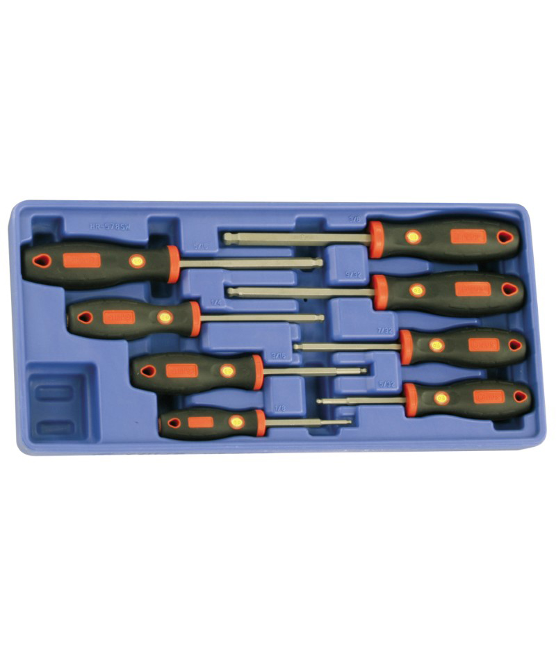 8 Piece SAE Wobble Hex Screwdriver Set