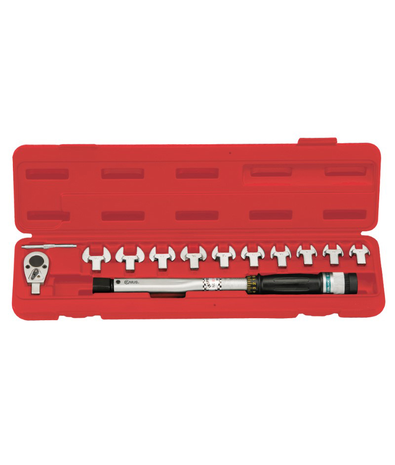 12 Piece Interchangeable Torque Handle Set 15 ~ 80 ft.lb. with 3/8″ Dr. Ratchet & Open Heads