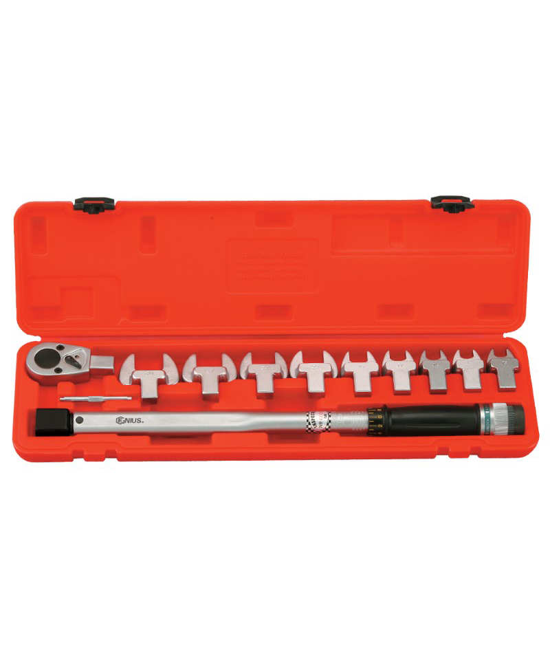 11 Piece Interchangeable Torque Handle Set 30 ~ 150 ft.lb. with 1/2″ Dr. Ratchet & Open Heads